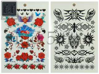   tattoo s keleton eagle flower sun scorpio sticker f2254 body art