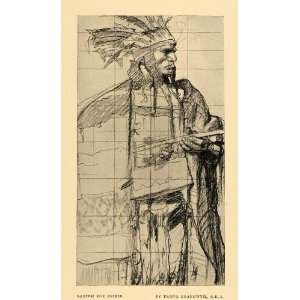  1911 Print Indian Frieze Sketch Brangwyn Native Art 