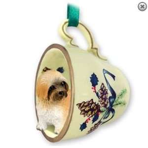  Christmas Tree Ornament   Lhasa Apso in Teacup Ornament 