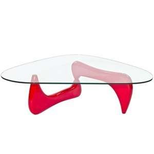  Isamu Noguchi Coffee Table with Red Base