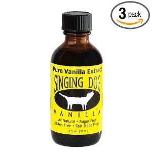 Singing Dog Vanilla Pure Vanilla Extract, 2 Ounces Bottles (Pack of 3 