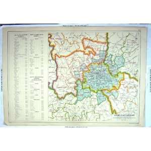   Map England London Parliamentary Boroughs Plan C1910