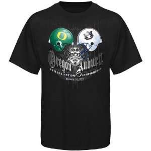   Ducks Black 2011 BCS National Championship Dueling Helmets T shirt