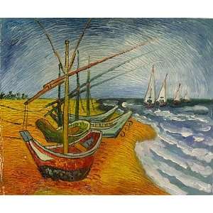 shellintime Oil Patinting  Vincent Van Gogh Paintings   Fishing Boats 
