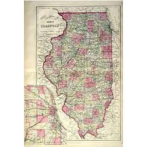 County and Township map of the State of Illinois 