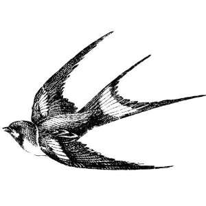  Swallow bird nr2. Miniature rubber stamp Arts, Crafts 