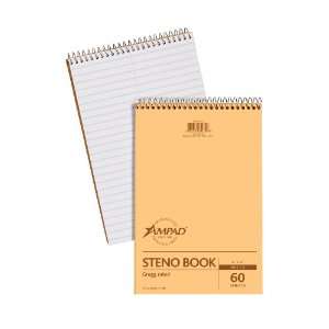  Ampad Steno Book, Size 6 x 9, White Paper, Gregg Ruled 