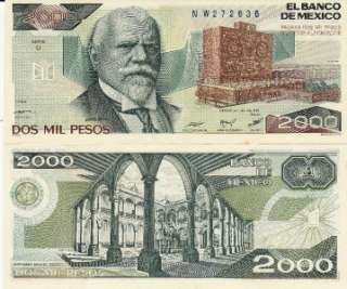 Mexico $ 2,000 Pesos J Sierra Jul 26 1983 UNC NW272636.  