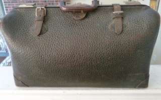 Antique Large Leather Doctor Medical Bag Physicians Traveling Case 