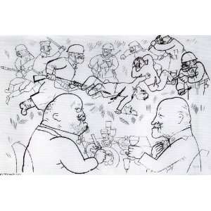  Hand Made Oil Reproduction   George Grosz   24 x 16 inches 
