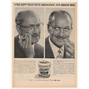  1960 Groucho Marx Skippy Peanut Butter Photo Print Ad 