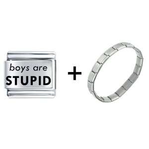  Boys Are Stupid Italian Charm Pugster Jewelry