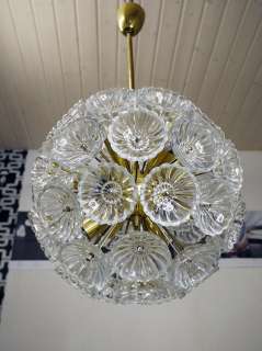 GLASS Flower Ball Sputnik Chandelier VEB GDR Dandelion Clock  