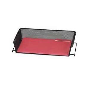   mesh stacking legal sized tray features special interlocking wire feet