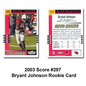  Score Arizona Cardinals Bryant Johnson 2003 Rookie Trading 