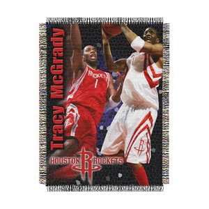  Tracy McGrady #1 Houston Rockets NBA Woven Tapestry Throw 