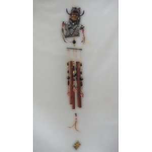    35 Large Indian Warrior Bear Wind Chime Patio, Lawn & Garden