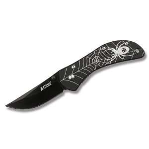  MTech Knives 221B Spider Linerlock with Black Finish Metal 