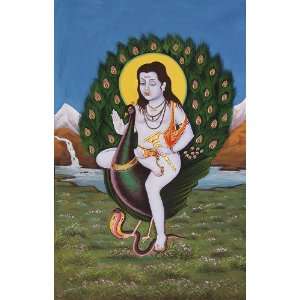  Kumara Karttikeya (Skanda)   Water Color Painting On 