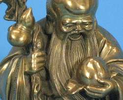 Fine Vintage Chinese Bronze Sculpture of Elder c. 1920  