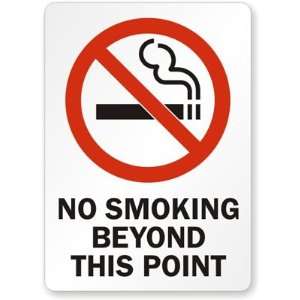  No Smoking Beyond This Point (with symbol)   vertical 