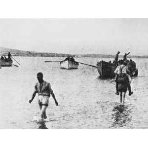 com Carrying Wounded to Boats in Suvla Bay at Gallipoli During World 
