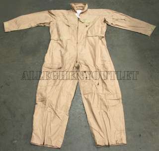 USAF AIR FORCE NOMEX FLYERS COVERALL FLIGHT SUIT DESERT TAN CWU 27/P 