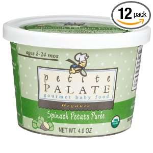 Petite Palate Organic Spinach Potato Puree Baby Food, 4 Ounce Cups 