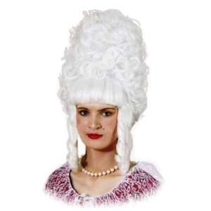 Pantomime Dame White Pompadour Fancy Dress Wig & Cap