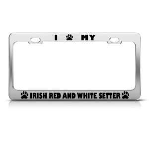  Irish Red And White Setter Dog Dogs Metal license plate 