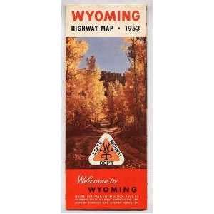  Wyoming Official State Highway Map 1953 