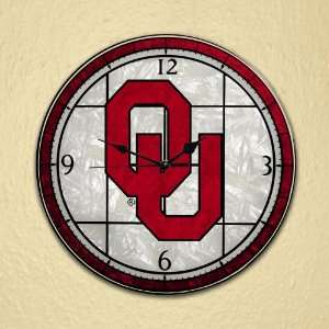  University of Oklahoma Art Glass Clock
