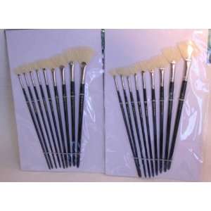   of 18 New Artists Artist Flat Tip Paint Brushes Patio, Lawn & Garden