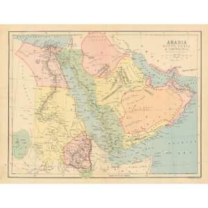  Bartholomew 1870 Antique Map of Arabia