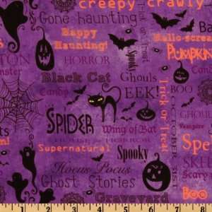  44 Wide Gone Haunting Halloween Graffiti Dark Purple 