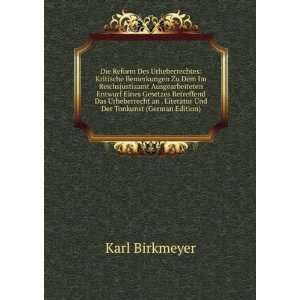   Urheberrecht an . Literatur Und Der Tonkunst (German Edition) Karl