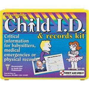 13 Piece Child ID and Records Kit, Plastic Case  