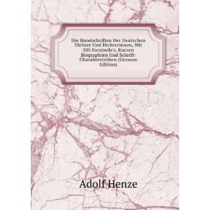   Und Schrift Charakteristiken (German Edition) Adolf Henze Books
