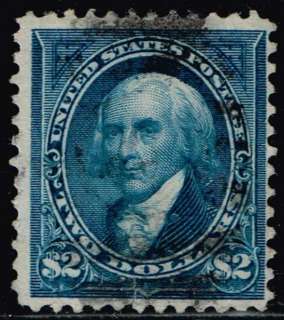 US stamp#277 $2 Bright Blue Madison 1895 Issue used stamp  