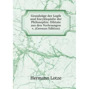   den Vorlesungen v. (German Edition) Hermann Lotze  Books