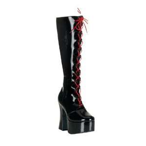  Demonia Slush 215 4.75 Inch Lace Up Front Platform Black 