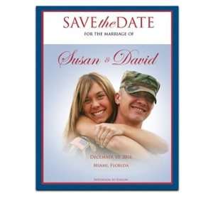  110 Save the Date Cards   Patriotic Heart