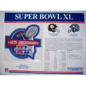 Pittsburgh Steelers vs Seattle Seahawks NFL Super Bowl 40 (XL) 2006 