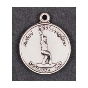   Medal Saint Christopher Gymnastics Round Pendant Necklace Woman Girl