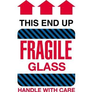  BOXDL1980   4 x 6   Fragile Glass   This End Up Labels 