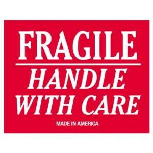 Fragile Handle With Care Shipping Label, 3inch W x 4inch L, 500 Labels 
