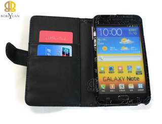 LCD guard +SamSung Galaxy Note N7000 i9220 leather Case cover with 