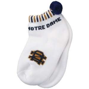  Sox Notre Dame Fighting Irish White Youth 4 6 Pompom Socks 