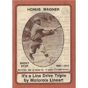  1976 Motorola Old Timers #1 Honus Wagner Vintage Baseball 