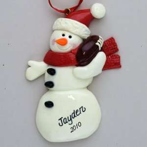  Personalized Snowman Football Christmas ornament